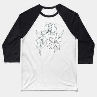 Iris and tiger lilies Baseball T-Shirt